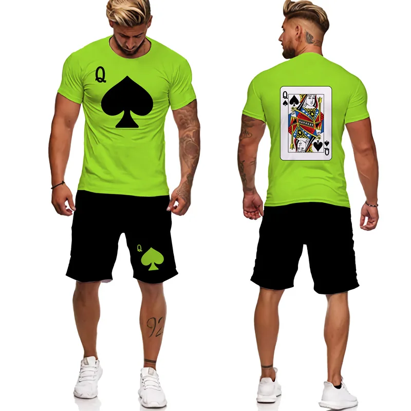

New Men Suit Casual 2-piece Set Men Street Short Shirts Shorts Pants Casual Oversized Comfortable Clothes Jogging Training Outfi