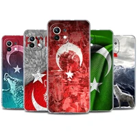 turkey flag and wolf case for redmi note 11 10 9s 9 8 7 9a 9c soft cover for xiaomi mi poco x3 nfc 10t pro 5g clear coque