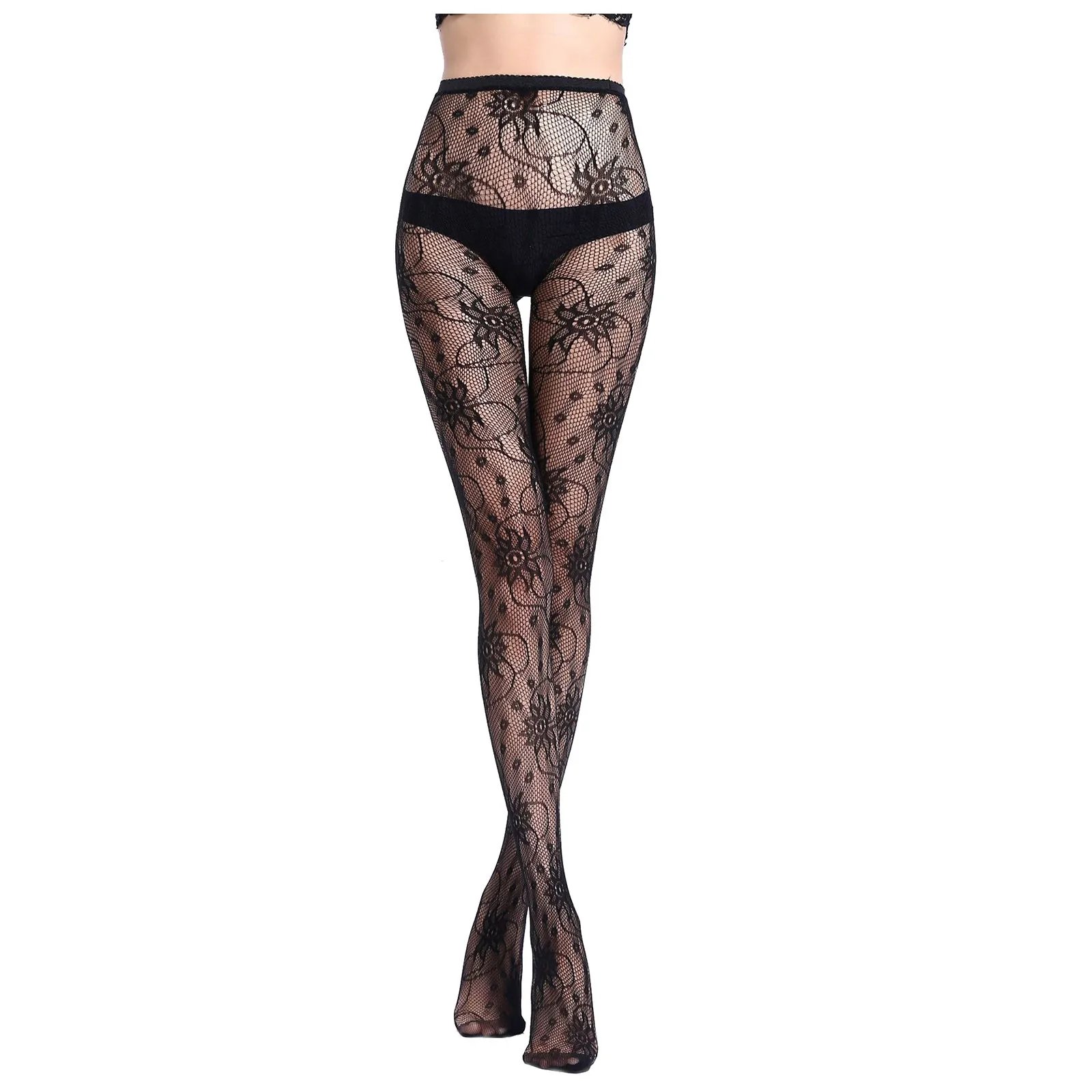 

Style Sexy Women Long Fishnet One Piece Stockings Fishnet Pantyhose Mesh Nylon Bodysuit Underwear Skin Thigh High Waist Socks