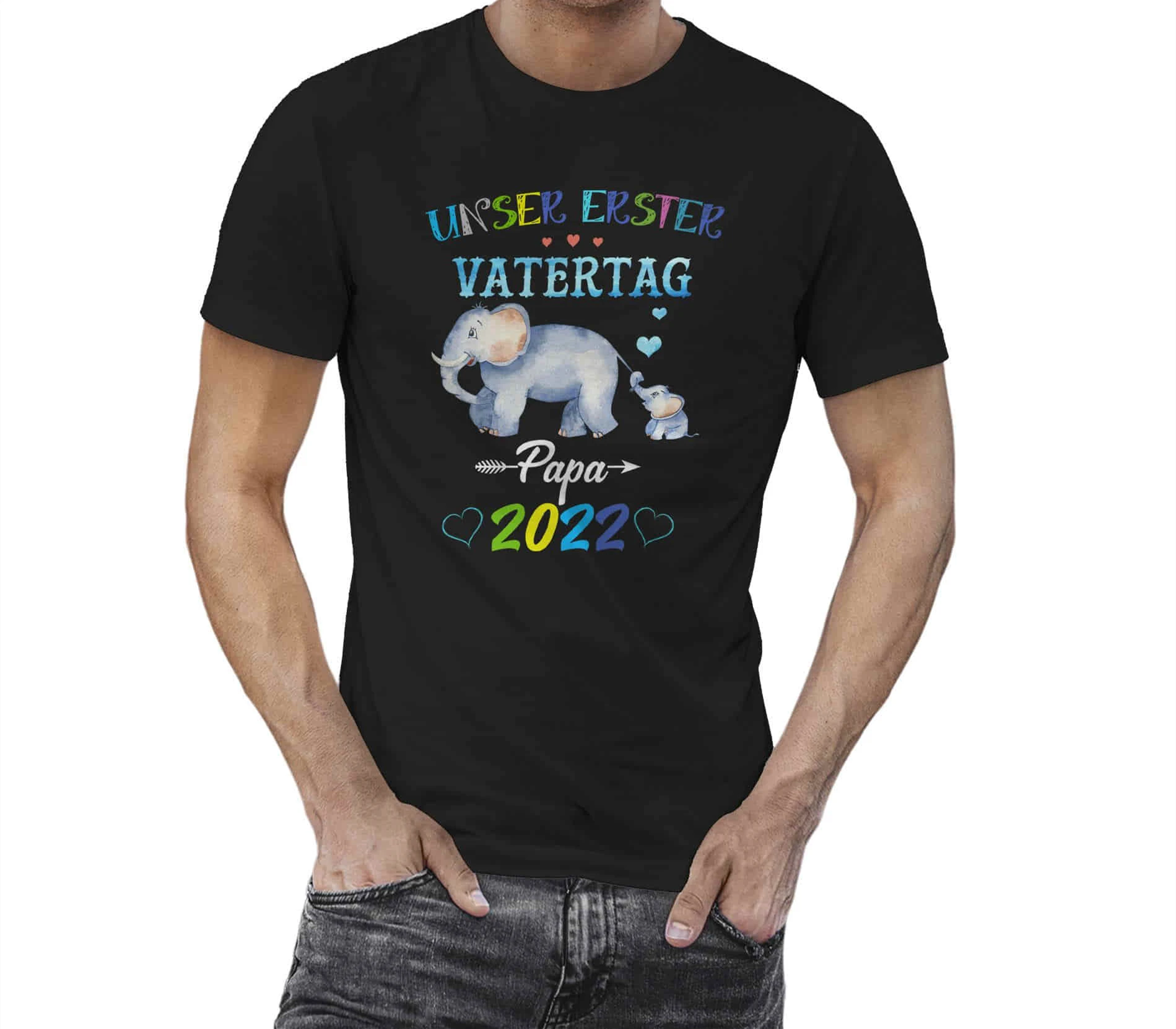 

Unser Erster Vatertag Papa 2022 Father's Day Gift Tee Men's 100% Cotton Casual T-shirts Loose Top Size S-3XL