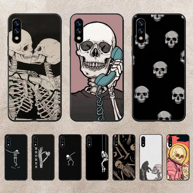 

Gothic Fashion Skull Phone Case For Huawei G7 G8 P7 P8 P9 P10 P20 P30 Lite Mini Pro P Smart Plus Cove Fundas