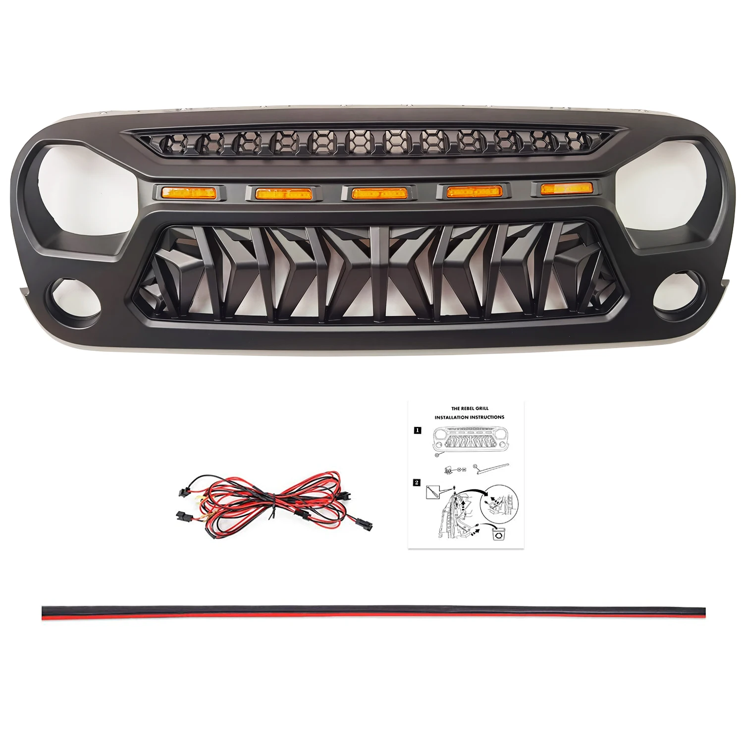 Передняя решетка из АБС-пластика задняя часть для Jeep Wrangler JK 2007-2017 J394 1 комплект