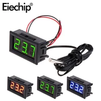 12v temperature display module with sensor probe led display red blue green