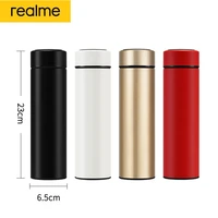 realme portable stainless steel vacuum cup creative smart insulation bottle student high value accompany bring own thermos mug