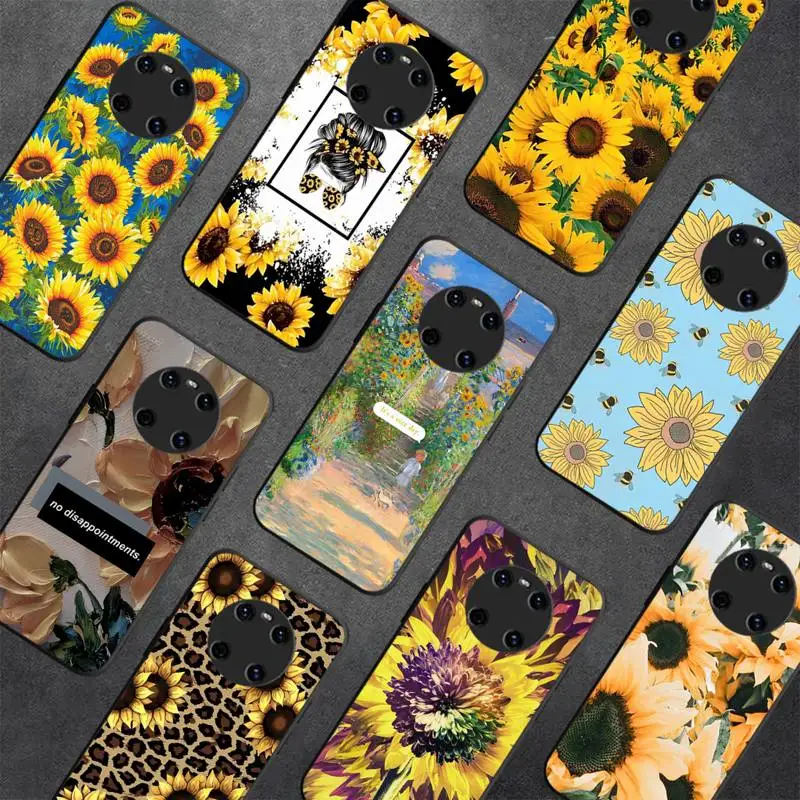 

FHNBLJ Yellow Sunflower Print Phone Case for Redmi 8 9 9A for Samsung J5 J6 Note9 for Huawei NOVA3E Mate20lite cover