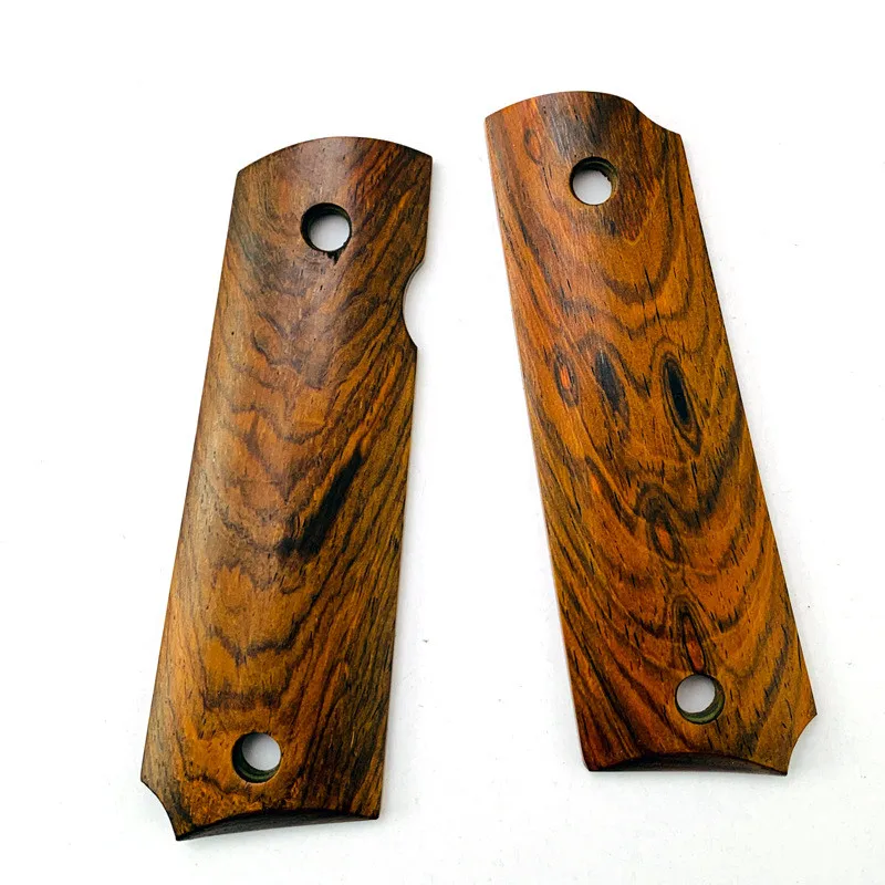 1 Pair Natural CocoBolo Polished Wood Non-slip Custom Grips Handle Scales for M1911 Grips Accessories images - 6