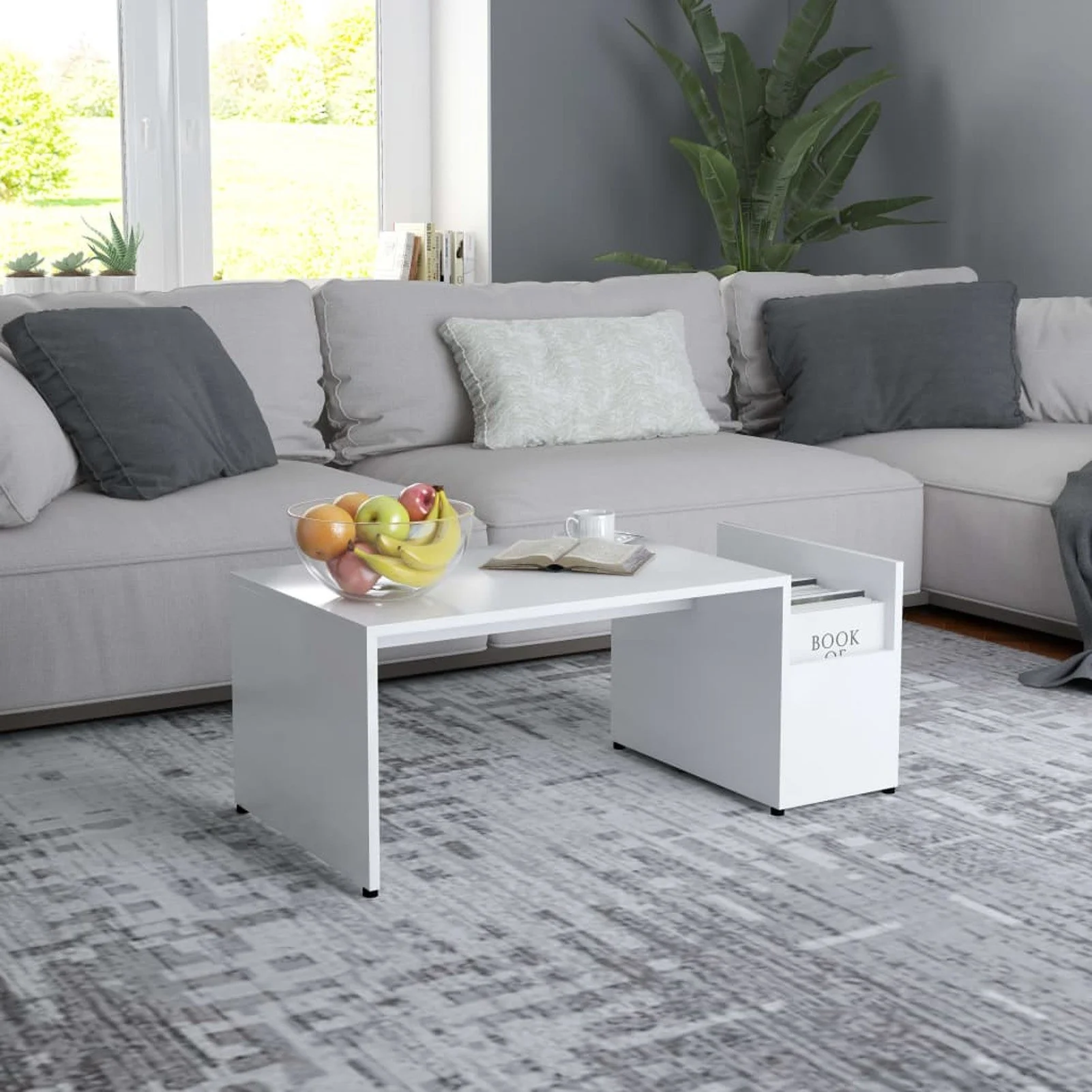 

Coffee Table White 35.4"x17.7"x13.8" Chipboard