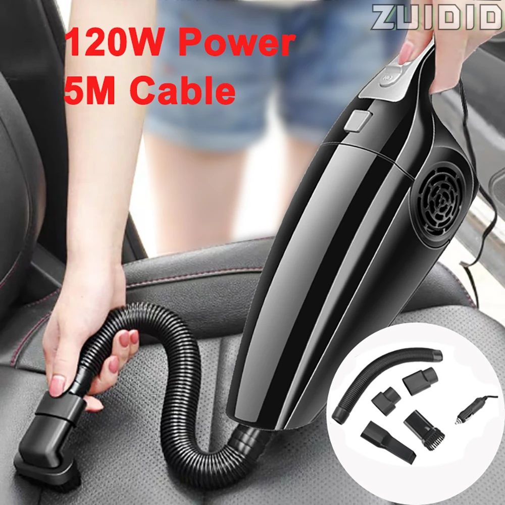 

120W 12V Portable Car Vacuum Cleaner Wet And Dry Handheld Strong Suction Vacuum Cleaners For Car Accessory Auto Cleaning Tools