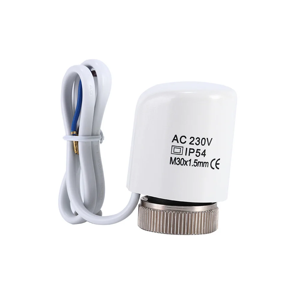 

AC 230V Normally Closed M30*1.5mm Electric Thermal Actuator IP54 for Underfloor Heating Thermostatic Radiator Valve 0.9M Cable