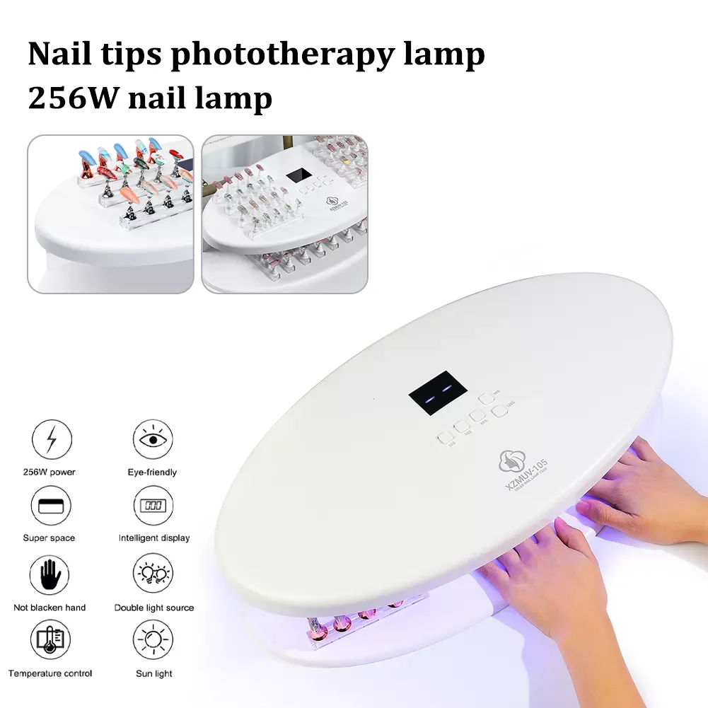 

NEW2023 256W High Professional UV/LED Nail Lamp Gel Drying Lamp For Press-on Nail Tips Fast Drying Nail Curing Light Manicure T