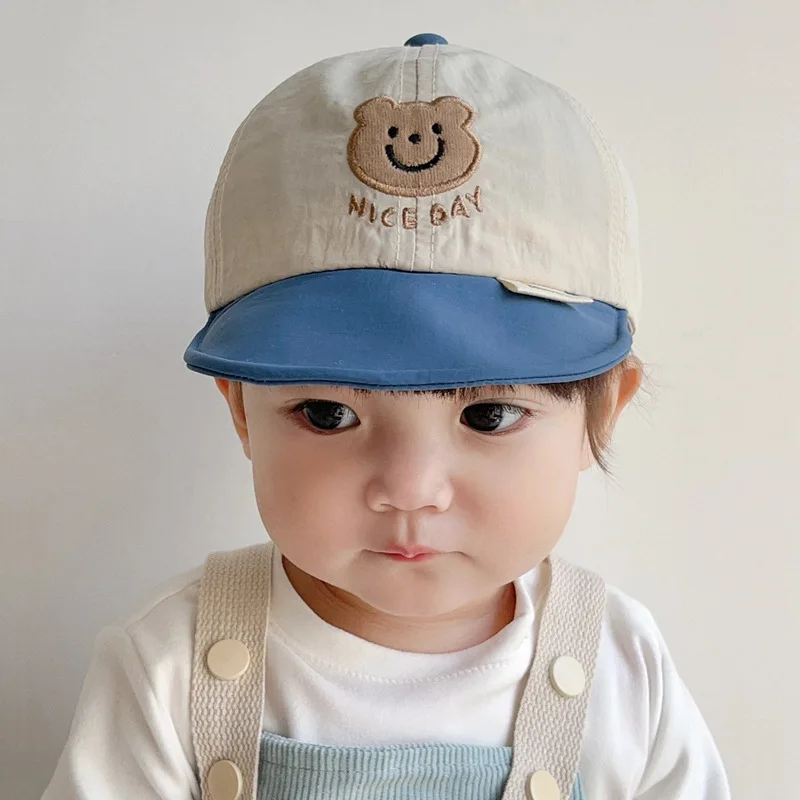 

Korean Cute Baby Visors Cartoon Bear Spring Summer Breathable Sun Hats Baseball Caps Boys Girls Outdoor Kids Hats 1-5years Old