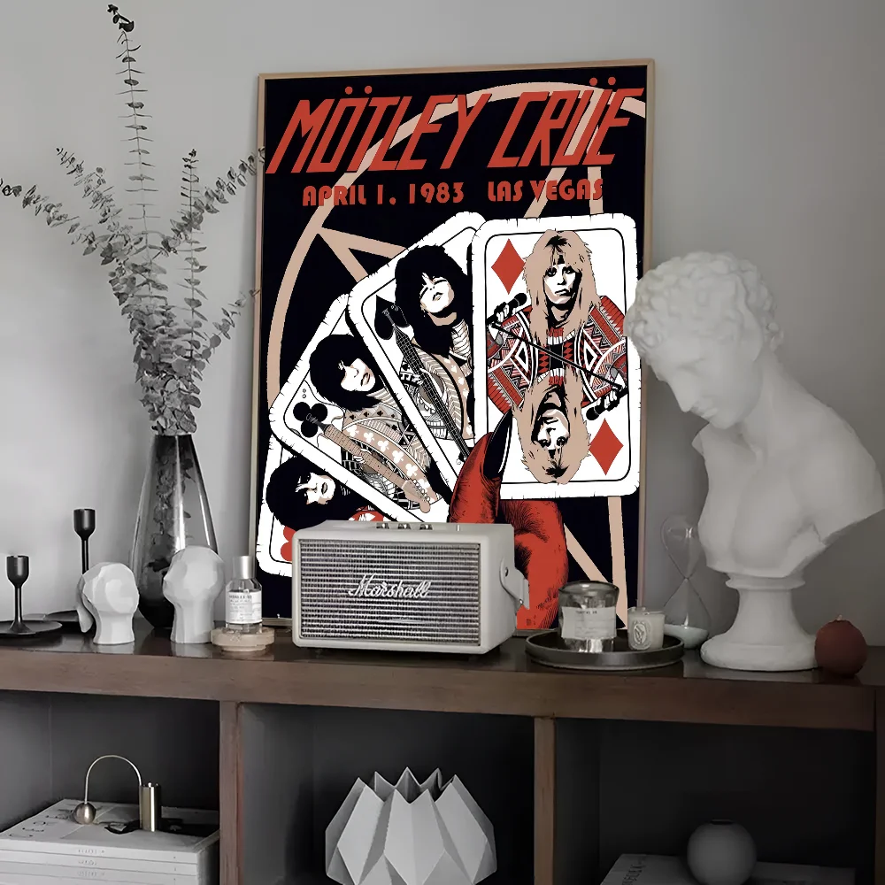 Motley C-crues Rock Whitepaper постер HD качественный настенная живопись кабинет Настенный