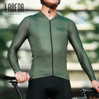lameda man cycling maillot bicycle clothing gersey long sleeve t shirts bike shirt full zipper with pocket professional version