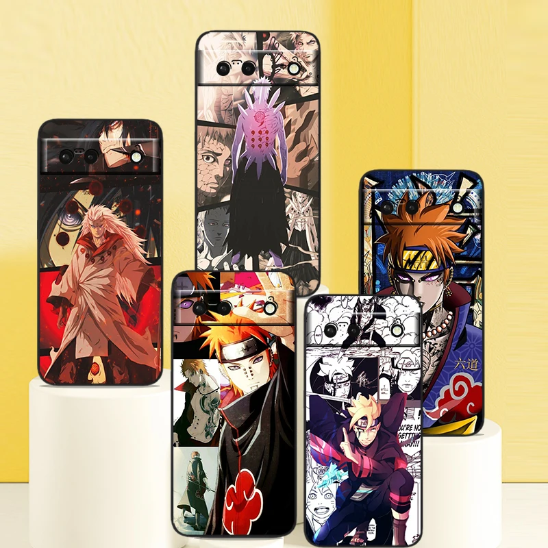 

Phone Case For Google Pixel 7 6 Pro 6A 5A 5 4 4A XL 5G Black Shell Soft Cover Japanese Comic N-Naruto Anime Fundas Coque Capa