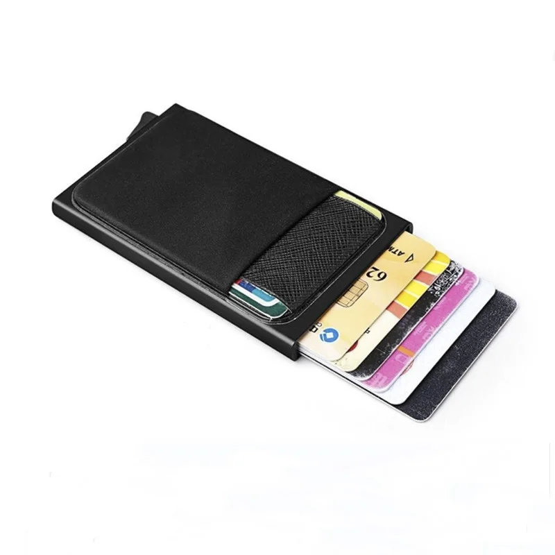 

Rfid Credit Card Holder Slim Thin Pop Up Smart Wallets Men Women Business Bank Cardholder Aluminum Metal Card Pocket Case