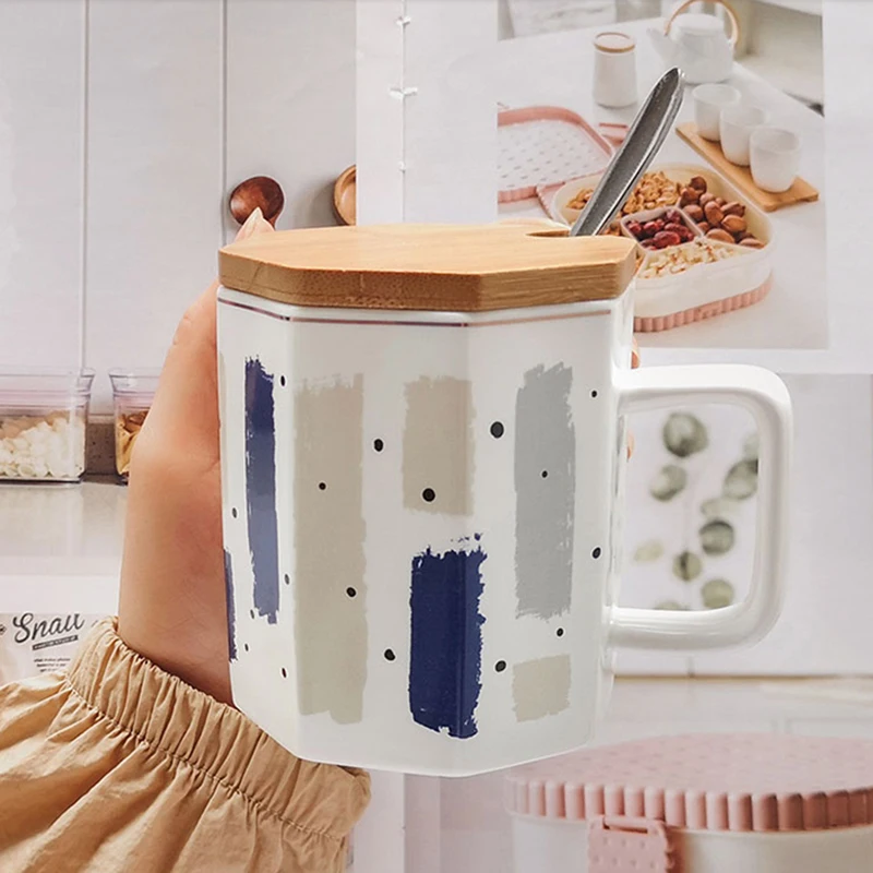 

Luxury Noble Design Mosaic Coffee Mugs Nordic Ins Hot Gold Painting Ceramic Water Cups 350ml
