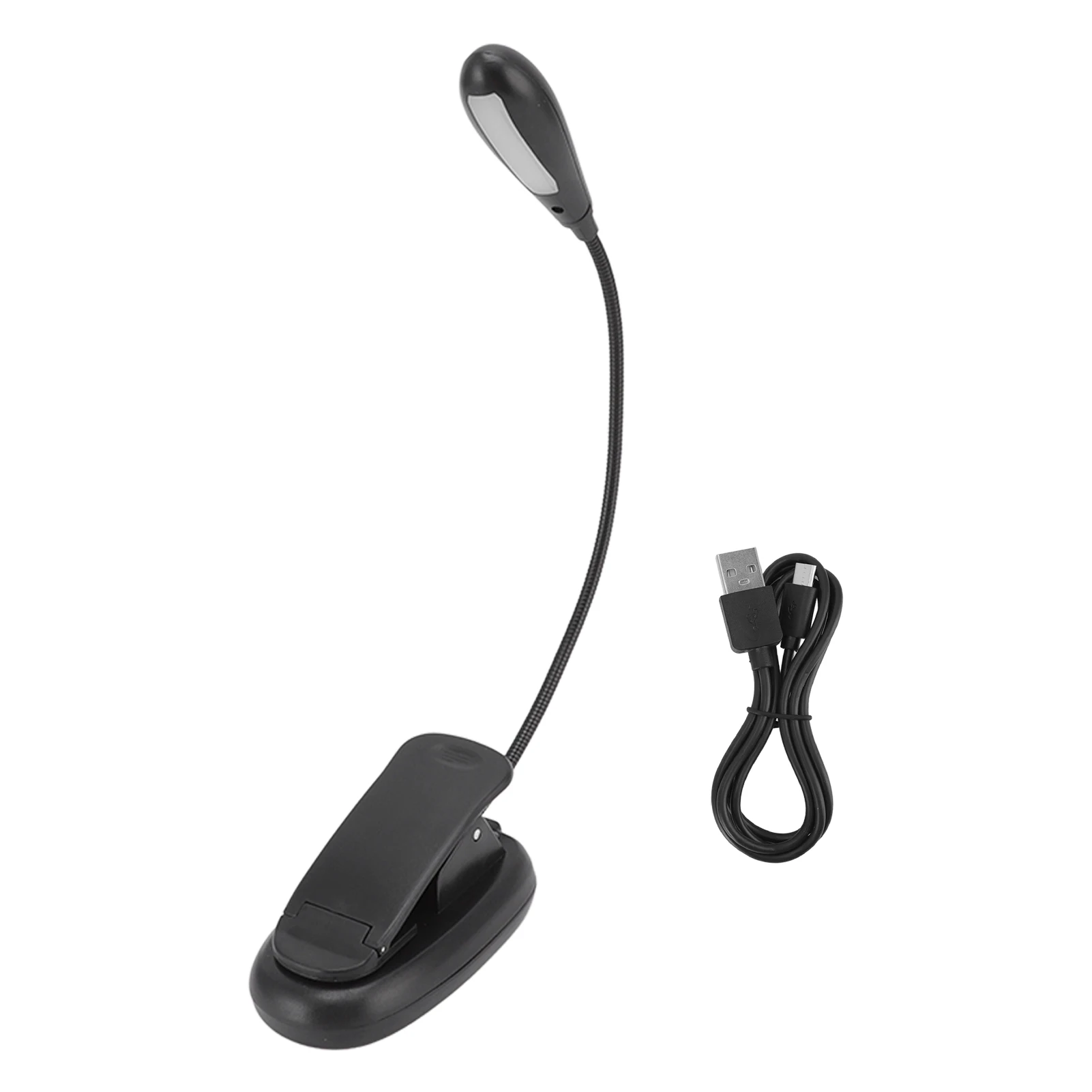 

Clip On Light Black 9 Level 7 Lamps Foldable Flexible Gooseneck USB Rechargeable LED Clip Table Reading Lamp