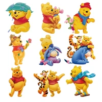 disney cute winnie the pooh custom diy heat transfer stickers stripes children clothing iron on patches appliques brand patch