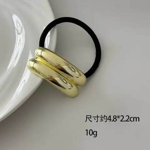 Металлические резинки для волос черные с золотой подвеской