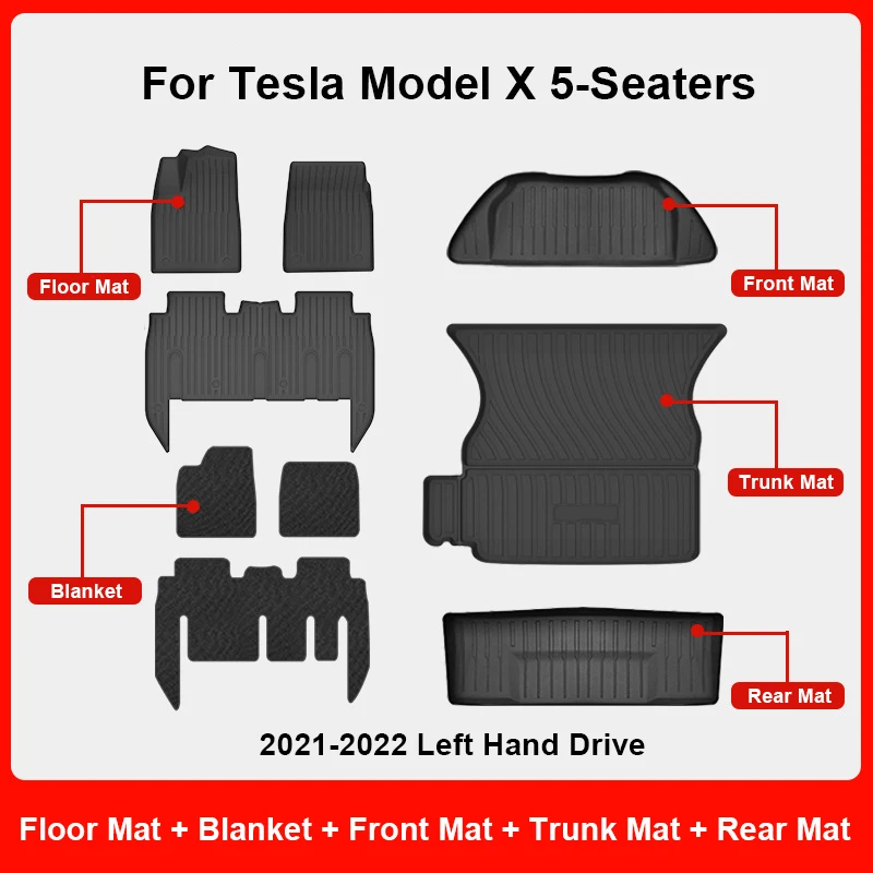 Для Tesla Model X Custom Fit напольный коврик Аксессуары для салона автомобиля Коврик в