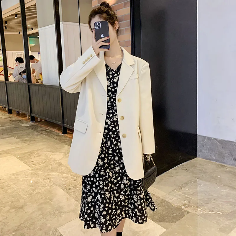 2020 Women Fashion Trends Suit Jackets for Korean Fall Casual Clothing Teenage Girls Oversized Blazer Tops Loose Fit Streetwear