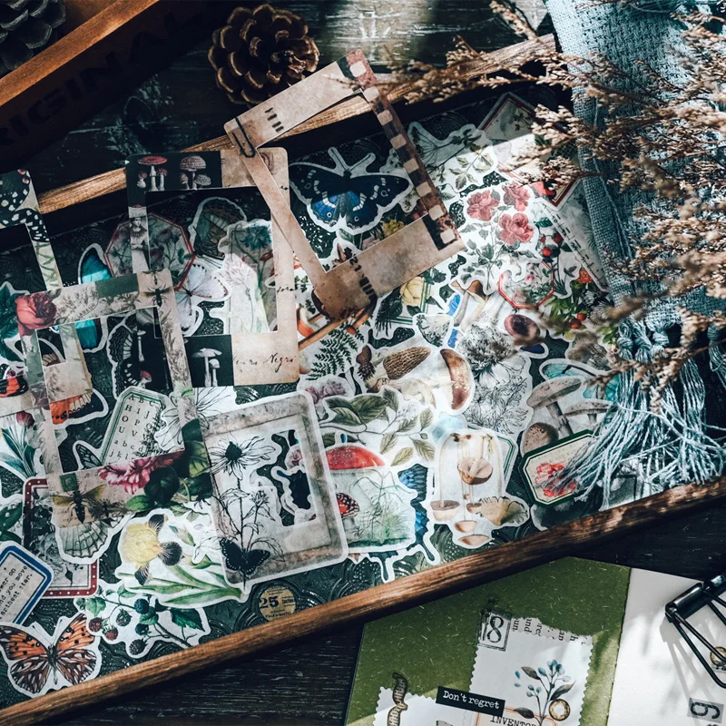 220pcs Vintage Flower Stickers Pack Junk Journal Planner Butterfly Frames Aesthetic Collage Album Scrapbooking Supplies - купить по