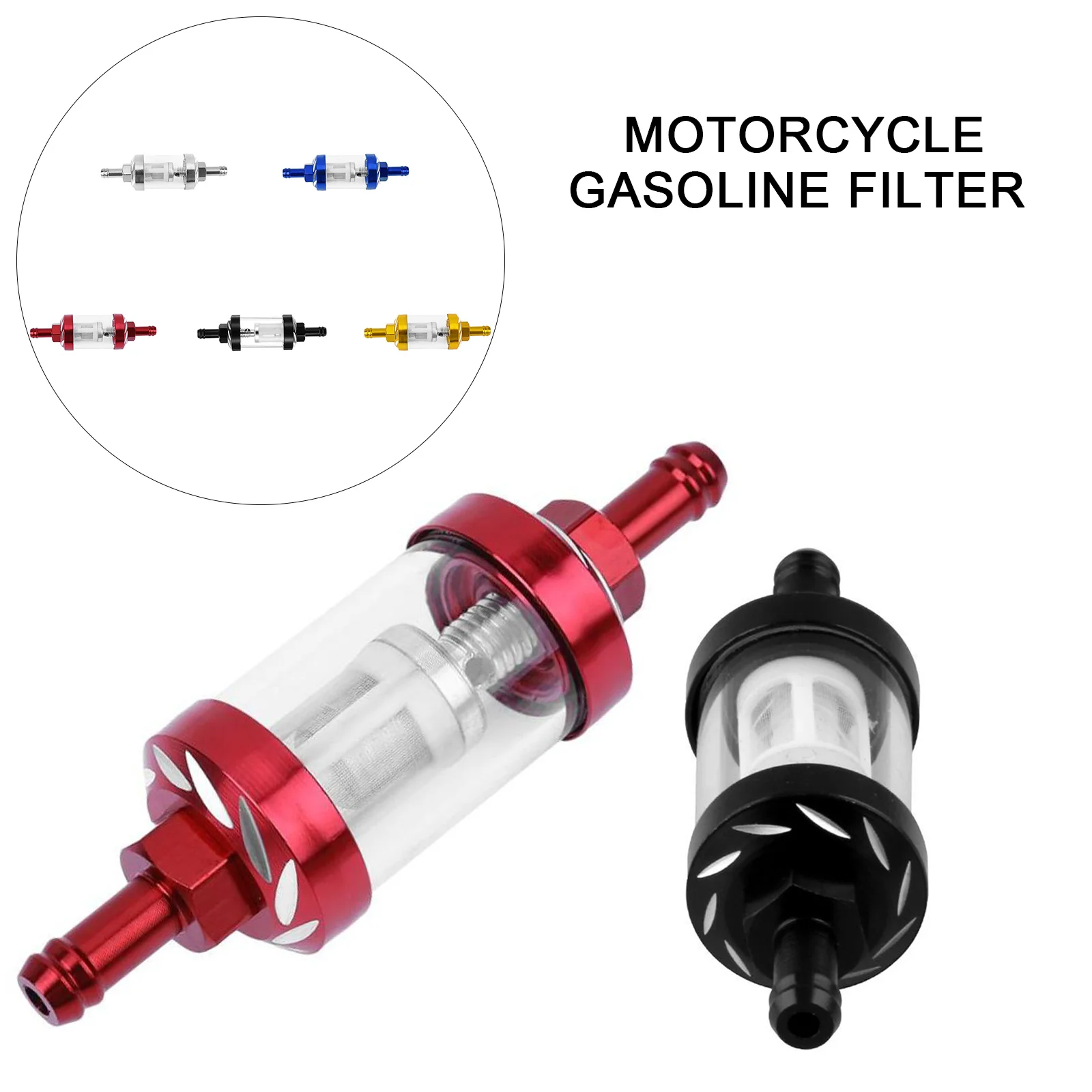 

Universal Gas Fuel Filter Scooter 8mm Oil Filter Dirt Bike Motorcycle Quad Aluminum Alloy Motorcycle Gas Fuel Oil Filter