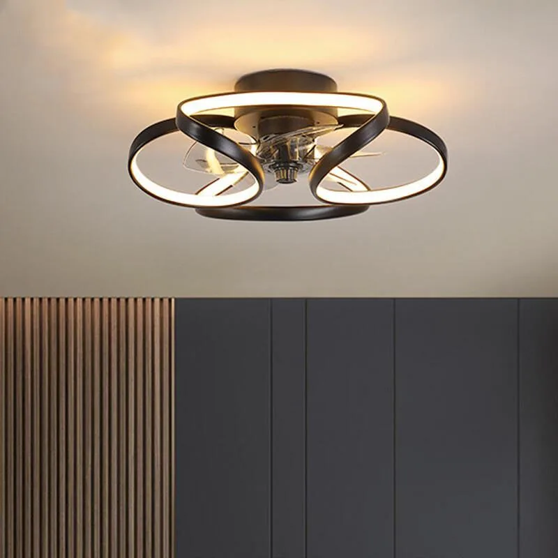 

Nordic Macaron Invisible Fan Light APP Remote Control Ceiling Fans 110V 220V Led Ceiling Fans Chandelier Bedroom Living Room