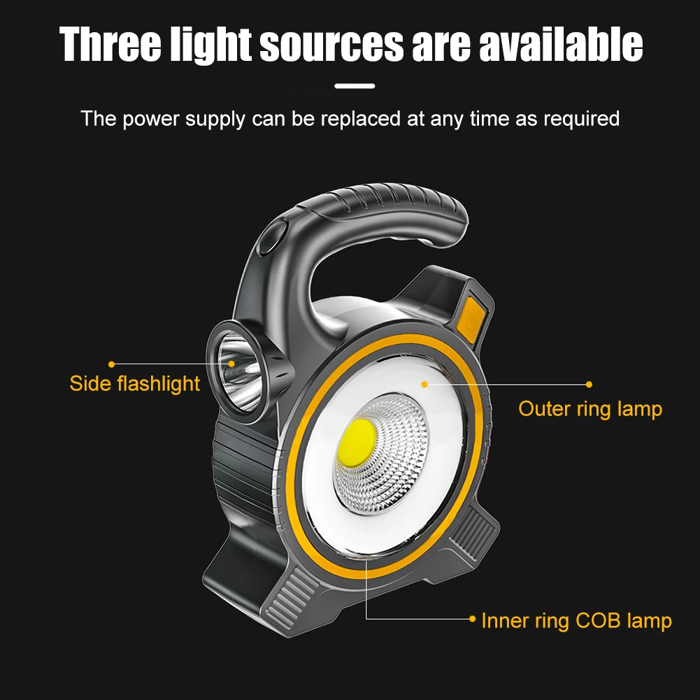 

LED Portable Lantern Handheld COB Camping Work Light Charging Indicator Outdoor Lighting for Hiking Camping Emergency Adventure