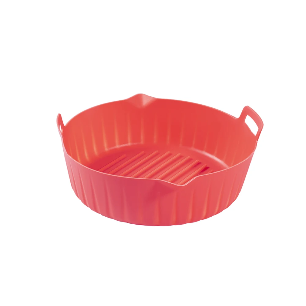 New Round Food Safe Reusable Non-Stick Air Fryer Parchment Silicone, Heat-Resistant Silicone Air Fryer Mats Pot