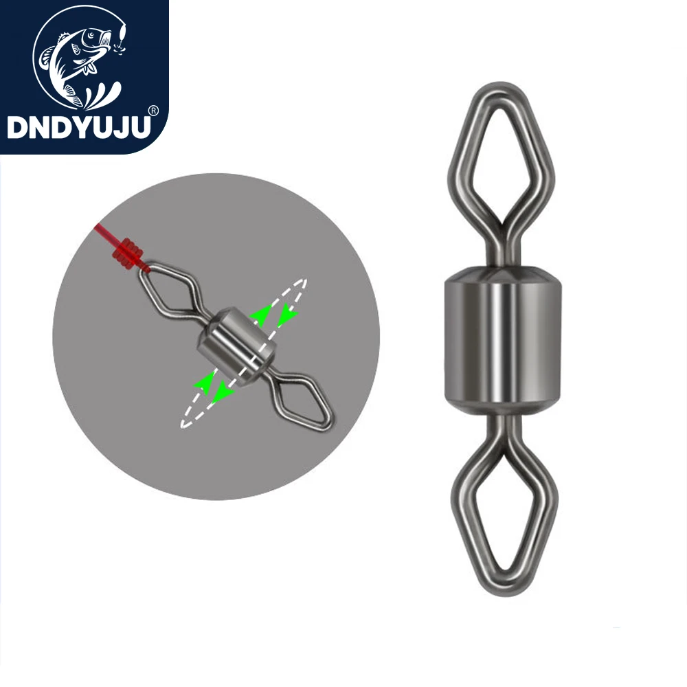 

DNDYUJU 50pcs Rolling Swivel Fishing Connector Diamond Shape Safety Snap Fishhooks Fishing Swivel Accessories Fishing goods