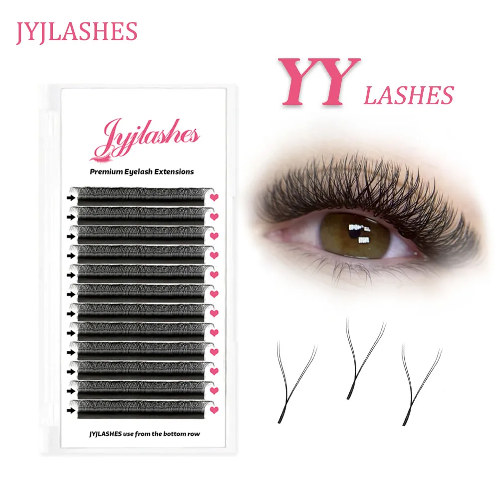 JYJLASHES 8-15MIX YY-образная ручная ткань Премиум норка мягкий светильник объем
