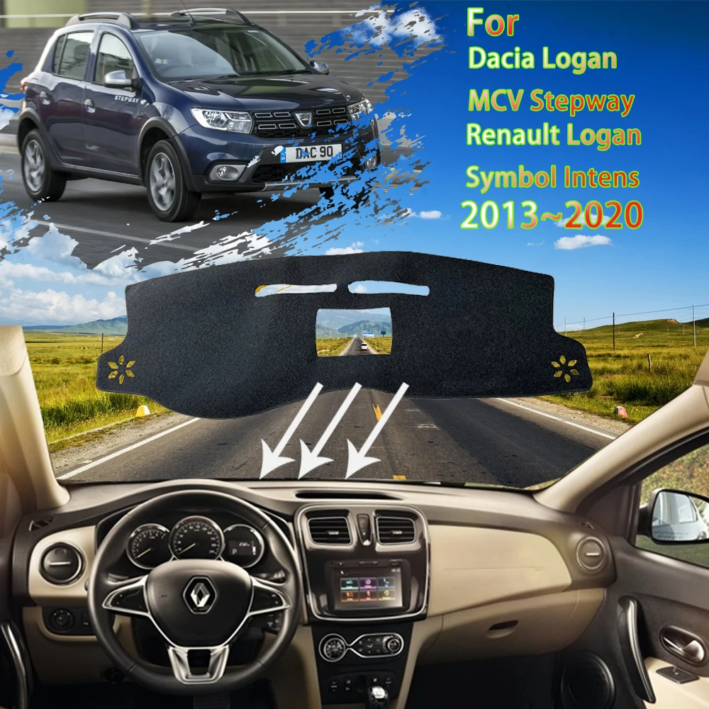 

Dashboard Mat For Dacia Logan MCV Stepway Renault Logan Symbol Intens II 2013~2020 Anti-dirty Sunshade Cover Pad Car Accessories