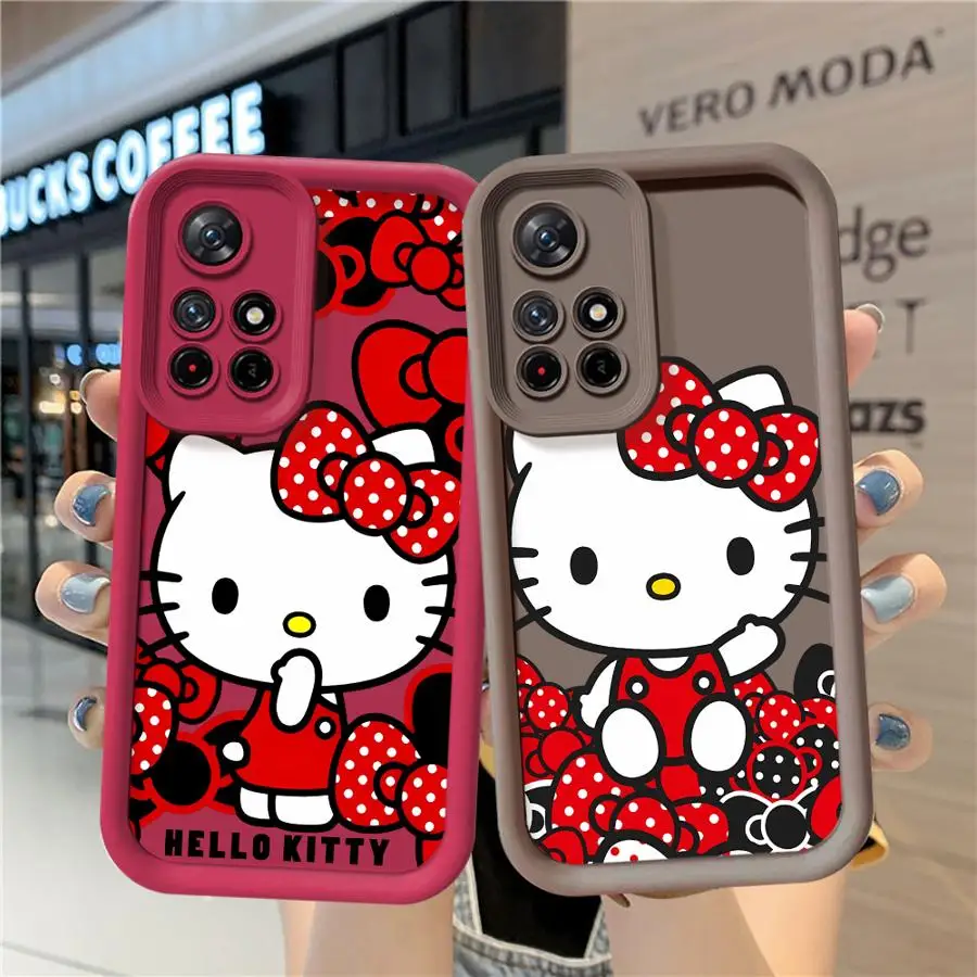 Милый чехол для телефона Hello K-itty в стиле аниме Xiaomi 11 Lite 12T Pro Poco X3 NFC X5 мягкий