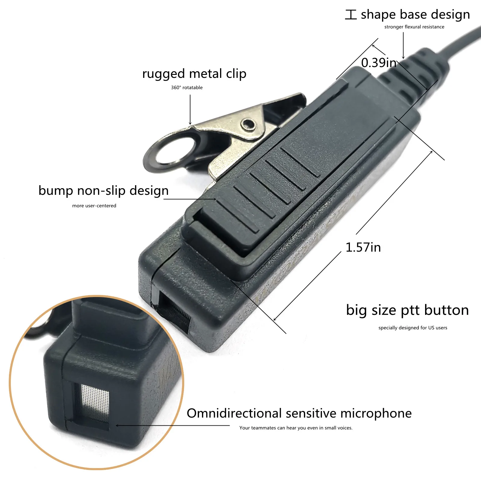 RISENKE Two Way Radio Headset for Motorola SL1K,SL1M,SL300,SL500,SL4000,SL4010,SL8550,SL8050 Walkie Talkie Earpiece with Mic PTT