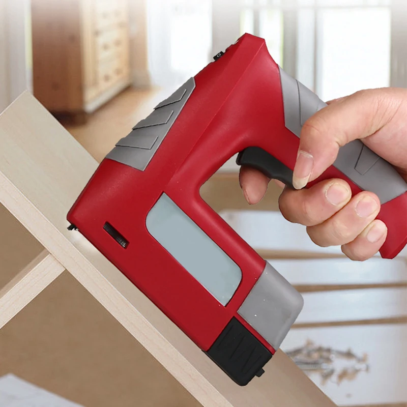 Electric Stapler 4.2V Lithium-ion USB Stapler Rechargeable Wireless Electric Nail Gun Portable Woodworking Tool
