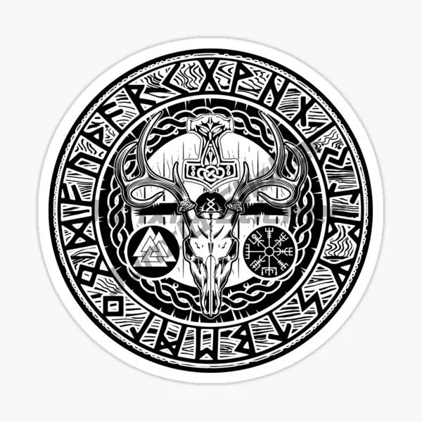 

Викинги варвар череп топор тотем эмблема наклейка для ноутбука, грузовика, окна автомобиля, мотоцикла, стены, стекла, шлема, внедорожная наклейка