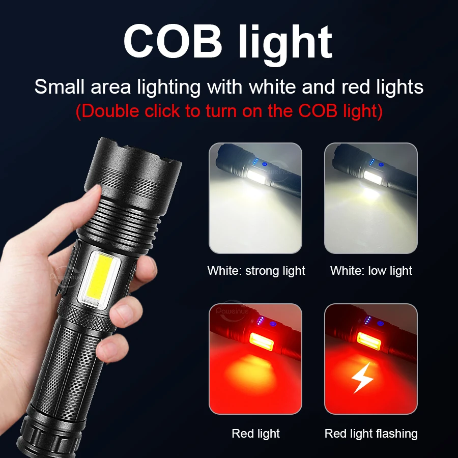 180000 LM светодиодный фонарик высокой мощности тактический фонарь аварийный