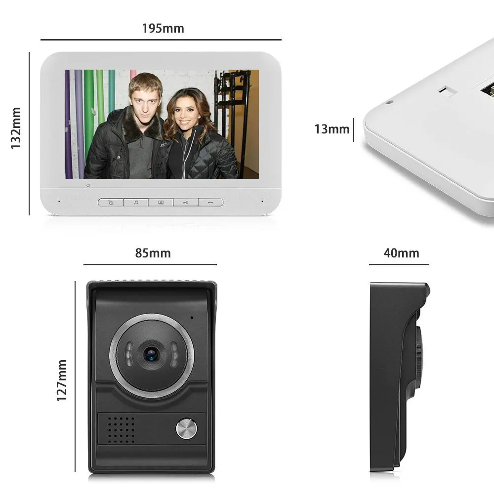 Продажа Видеодомофон для квартиры, домашний видеодомофон с монитором 7 дюймов, HD ИК-камера, мини-видеодомофон Скидка Видеодомофон для квартиры, домашний видеодомофон с монитором 7 дюймов, HD ИК-камера, мини-видеодомофон