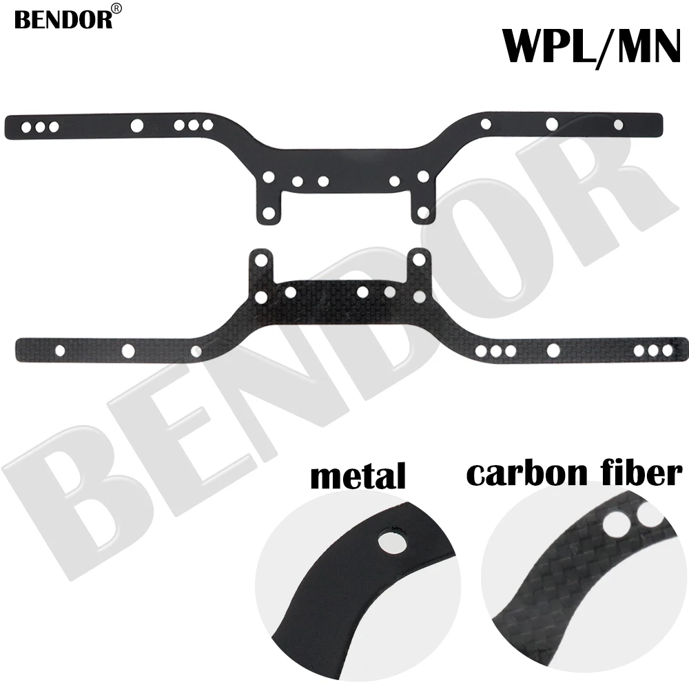

WPL C14 C24 MN D90 Metal Girder Side Frame Chassis Carbon Fiber Frame Side Members for 1/16 WPL C24-1 MN D91 FJ45 Upgrade Parts