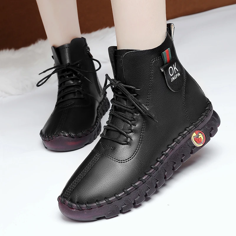 

New Sneakers Women Ankle Boot Platform Loafers Flat Slip-On Casual Add Wool Cotton Shoes Mujer Zapatos Chaussure Vulcanize Shoes