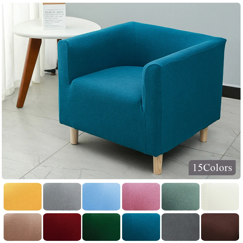 

Square Solid Color Sofa Cover Elastic Slipcover Armchairs Case Plaid Anti-slip Single Seat Case Home Decoration Free Shipping