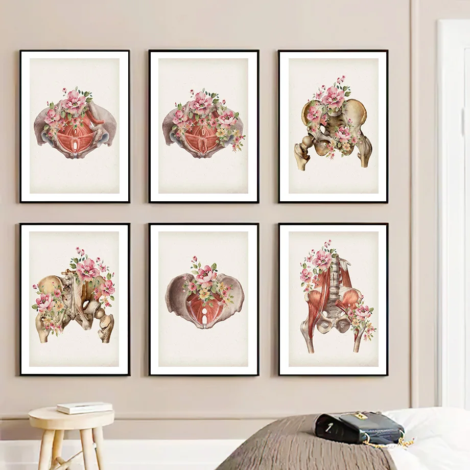 

Abstract Medical Anatomy Organ Flowers Wall Art Canvas Painting Nordic Posters And Prints Wall Pictures For Doctor Office Decor