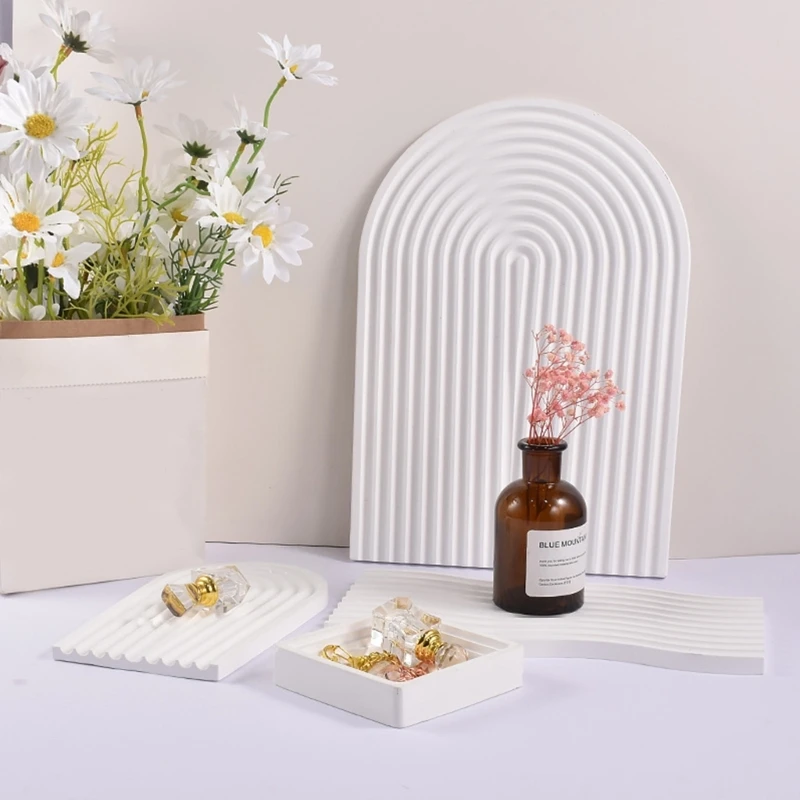 

Wave Coaster Tray Resin Mold Gypsum Plaster Jewelry Casting Mold for Home Decor