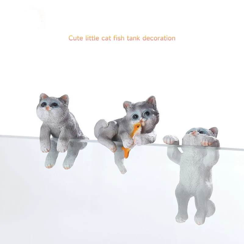 

Cartoon Cat Fish Tank Landscaping Vivid Shape Exquisite Ornament Aquarium Decoration Household Supply Fish Tank Decoration