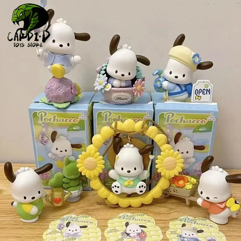 

Sanrio Pochacco Anime Blind Box Figure Kawaii Mystery Box Anime Girl Flowers And Childhood Series Collection Gift Toys