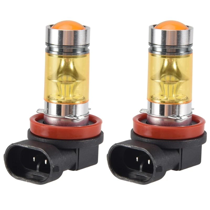 2 X светодиодные лампы высокой мощности 100 Вт H8 H11 желтая противотуманная лампа 2828