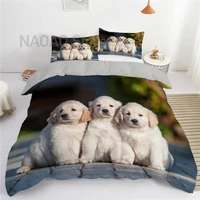 golden retriever bedding set cute dog duvet quilt cover puppy print comforter for kids teens adults king double single full size