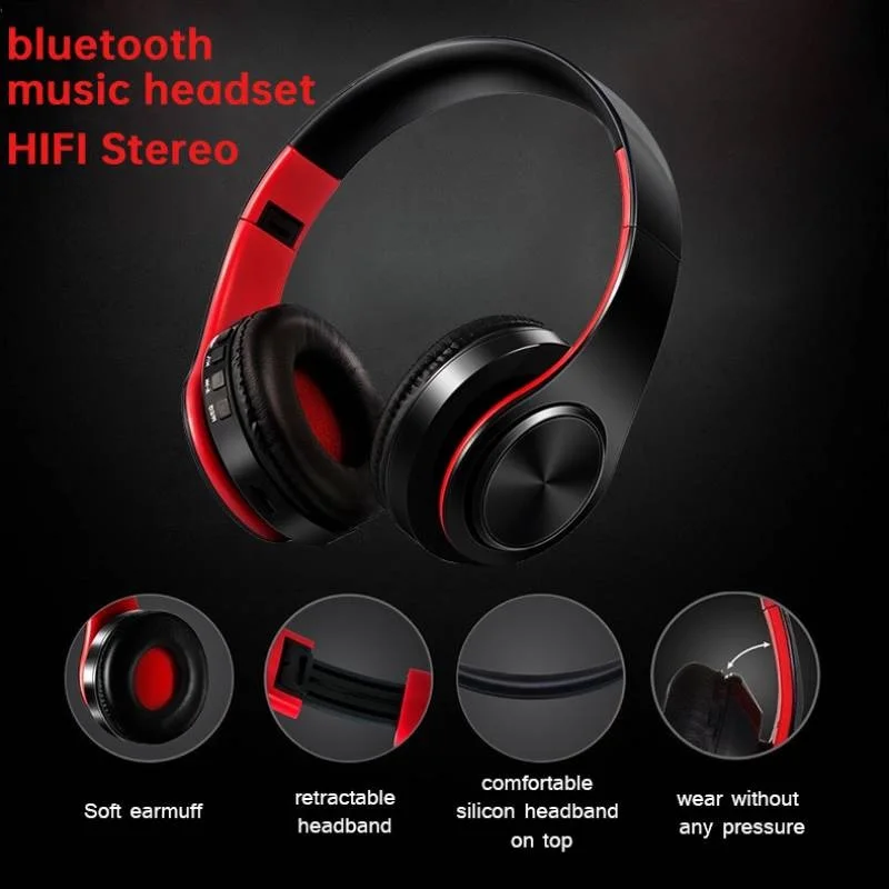 

Head mounted Bluetooth music headset HIFI Stereo FM and Support SD Card with Mic for Mobile XiaoMi Iphone Tablet Earphones