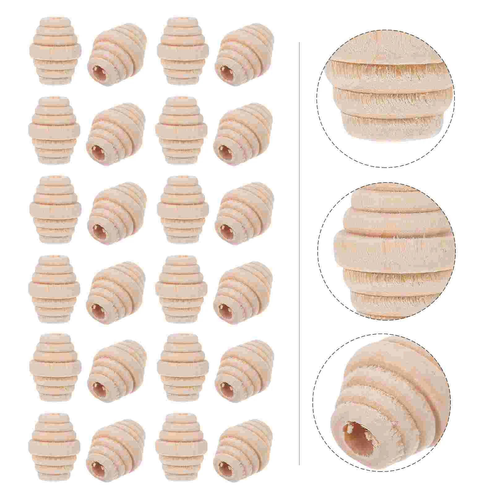

50 Pcs Wooden Beads Beaded Necklace Bracelet DIY Making Accessory Jewelry Accessories Loose Charms Oval Child